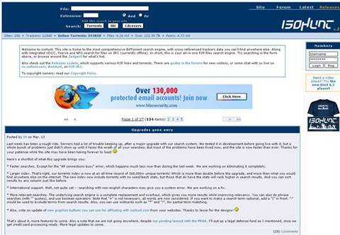 IsoHunt service suspended: blames ISP, MPAA