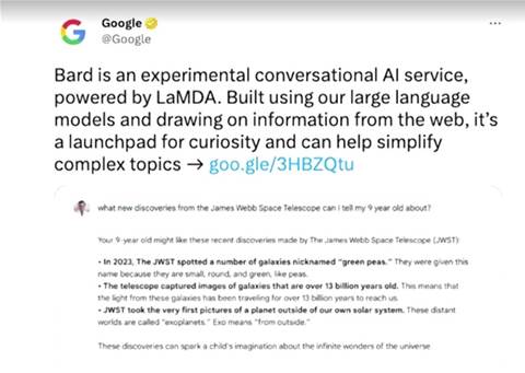 Alphabet shares dive after Google AI chatbot Bard flubs answer in ad