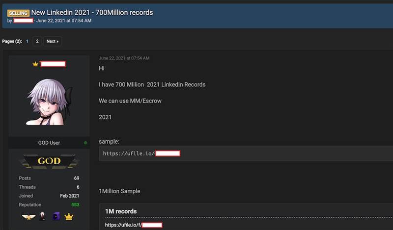 LinkedIn denies data breach with 700 million records