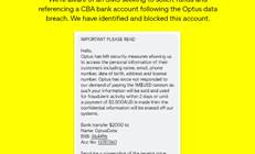 CBA customers target of Optus SMS scam