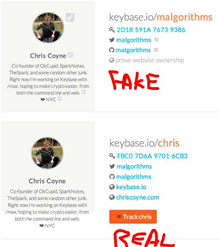 The fake profile using Coyne's Twitter handle