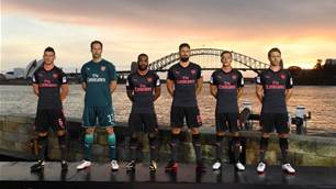 Arsenal unveils third kit overlooking Sydney Harbour