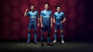 Two shades of blue for Arsenal's away kit