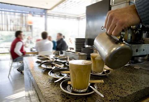 Drown out a noisy workplace, with coffee shop noises