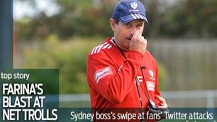 Frank Farina slams Twitter trolls