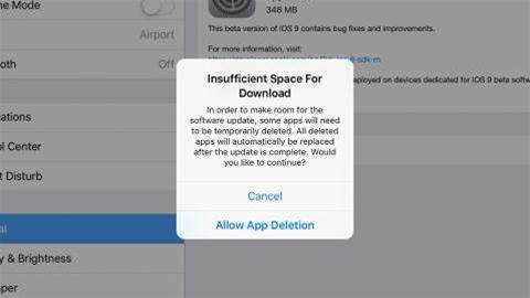 iOS 9 update can automatically delete apps to make space
