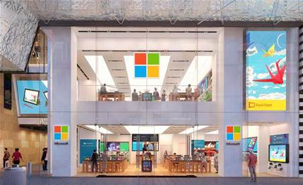 Microsoft's rendering of the Sydney Westfield store. Click to expand