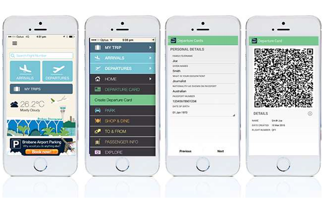 Brisbane Airport trials digital departure card
