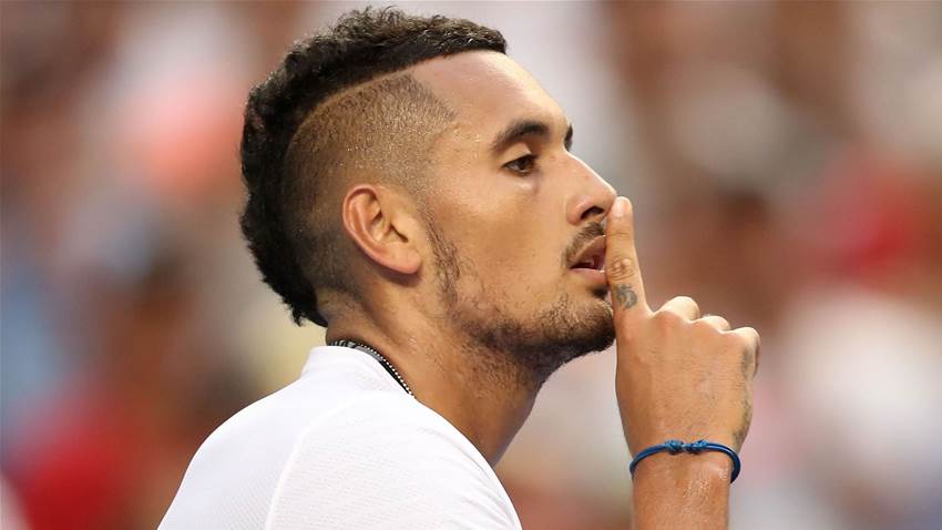 Kyrgios bites tongue in response to Federer jibe Kyrgios bites tongue in response to Federer jibe