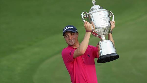 PGA: Justin Thomas holds his nerve to grab first major