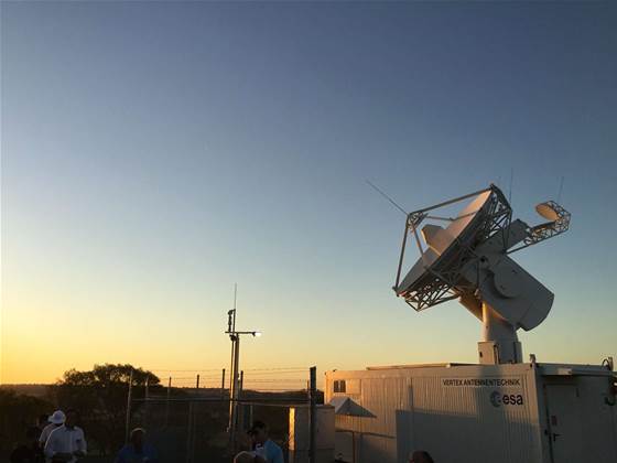 European satellite tracking dish ready for service in WA