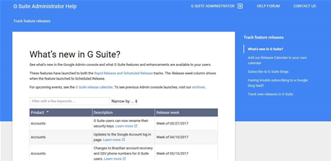Keep up with G Suite