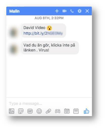 Malware spreading through Facebook Messenger