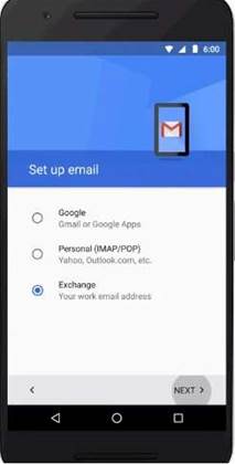 Gmail on Android adds support for Exchange accounts