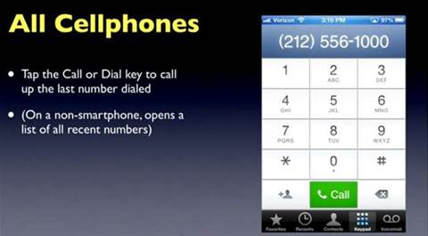 Handy tip: Press "Call" on an iPhone and it uses the last number you called