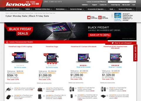 Lenovo advertising Android tablet for $1 with certain laptops on sale