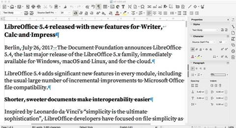 LibreOffice 5.4 improves Office compatibility