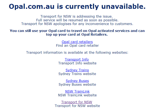 NSW Opal card suffers system, website crashes