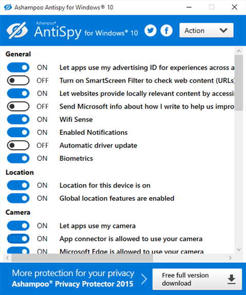 Ashampoo gets in Windows 10's eyes