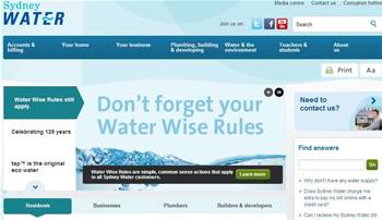 Sydney Water pours 4.5 percent of IT budget into website