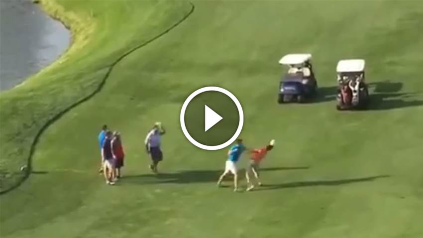VIDEO: Golfers punch on over missed putt VIDEO: Golfers punch on over missed putt