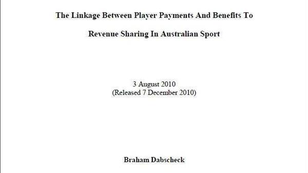Australian Athletes' Alliance Dabscheck Report
