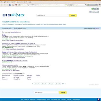BigPond redirects typos to 'unethical' branded search page