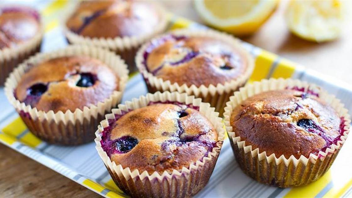 Blueberry, lemon and coconut muffins