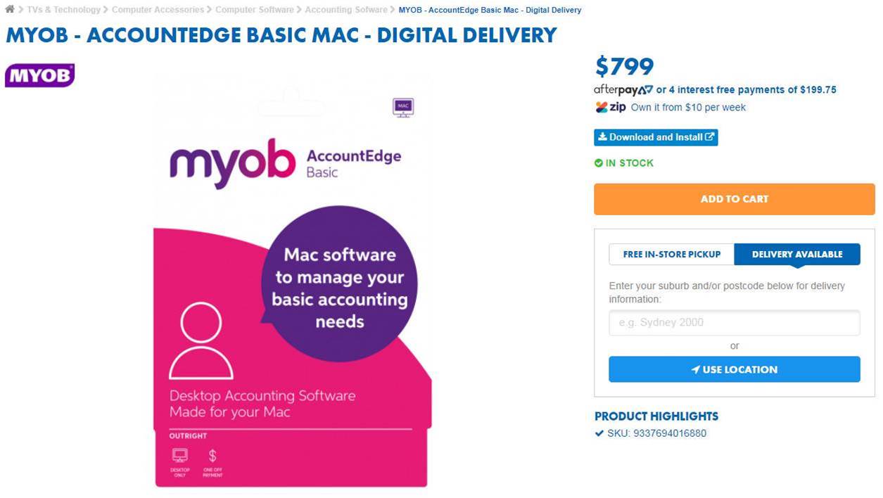 myob accountedge for mac