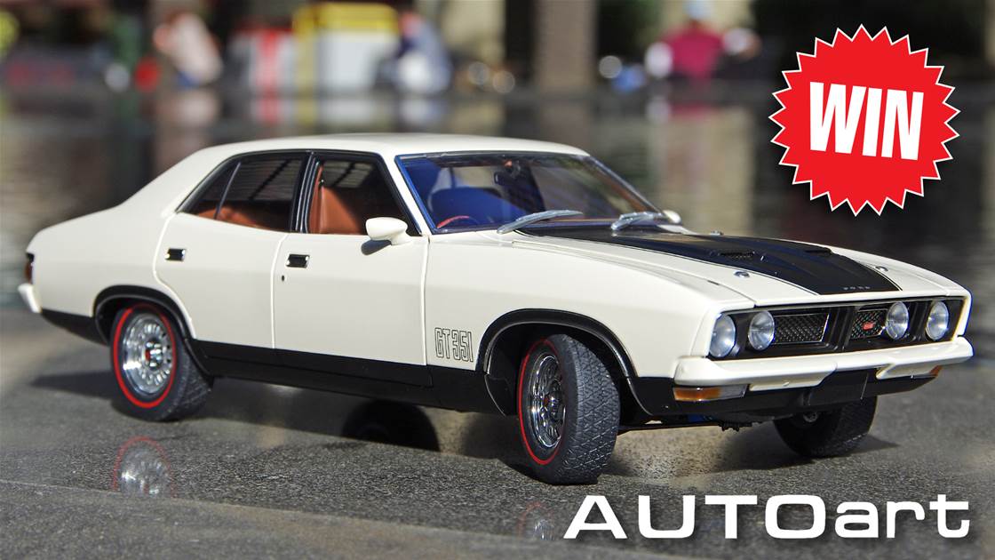 WIN this 1973 Ford Falcon XB GT Sedan 1:18 Scale Model Replica from AutoArt and Downies Collectables.