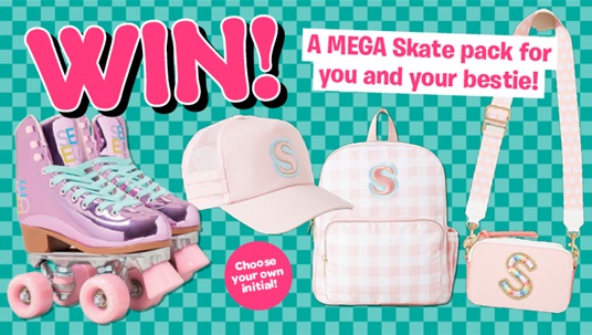 TOTAL GIRL SEP’22 SEED HERITAGE MEGA SKATE AND INITIAL PRIZE PACK FOR YOU AND YOUR BESTIE