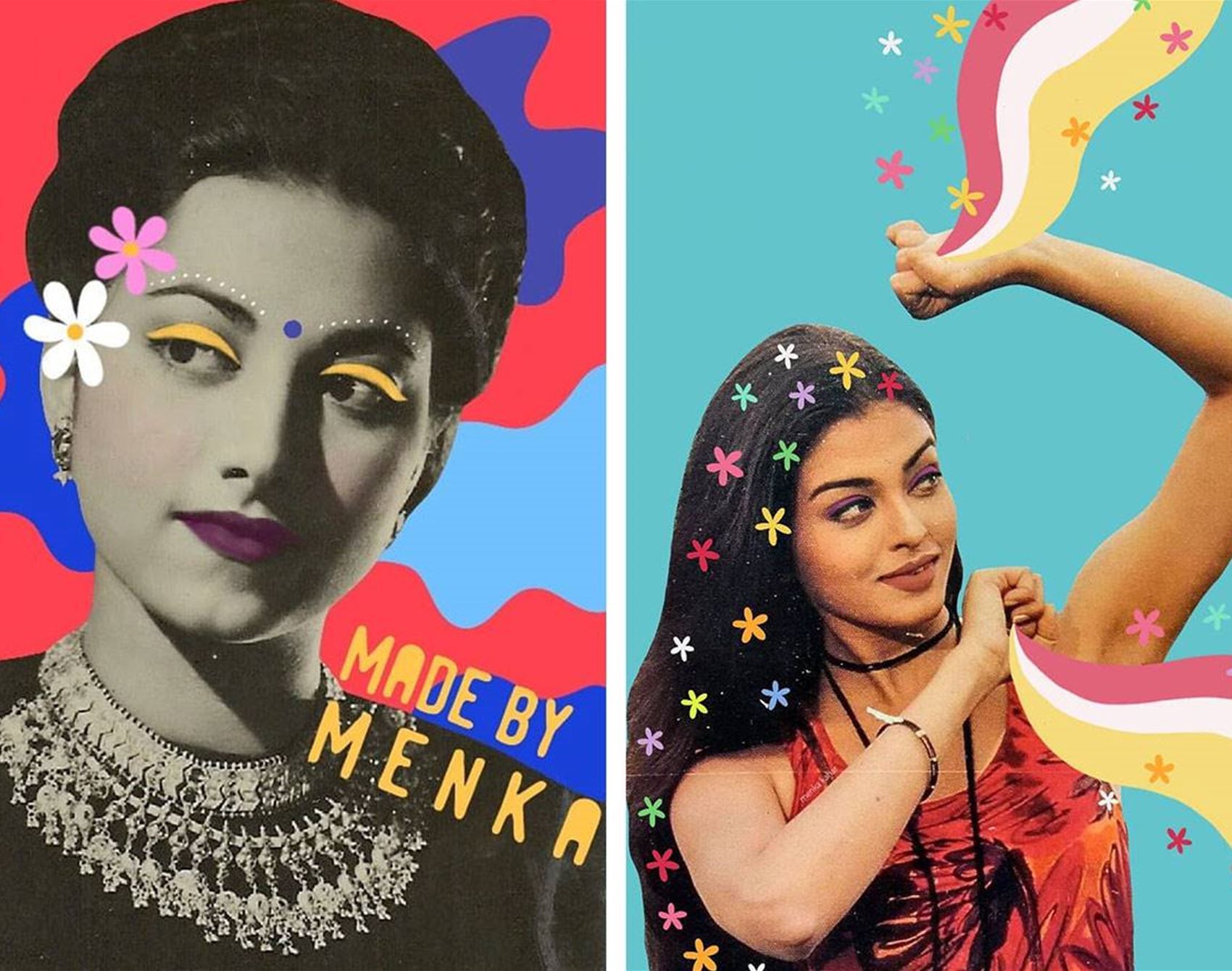 menka kahar makes electrifying collages