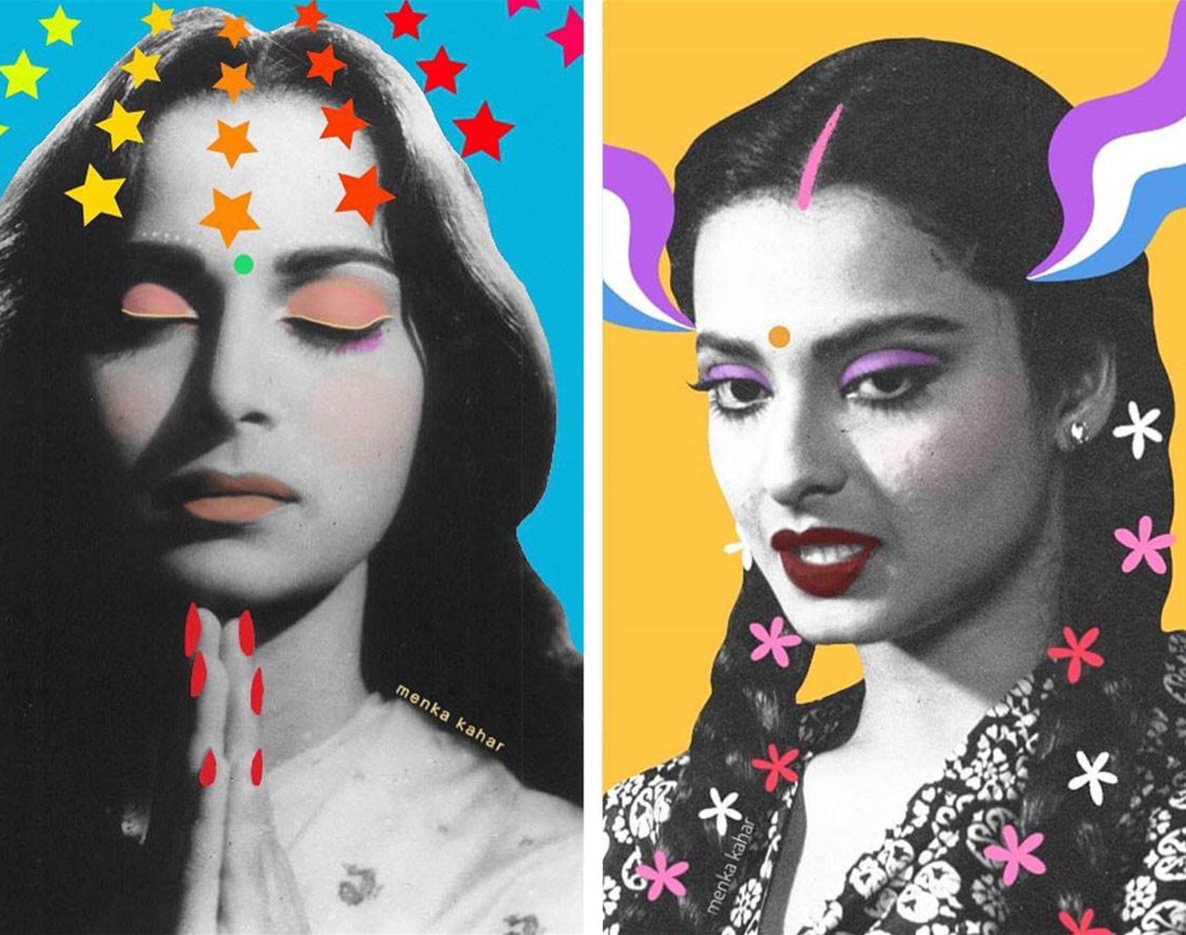 menka kahar makes electrifying collages
