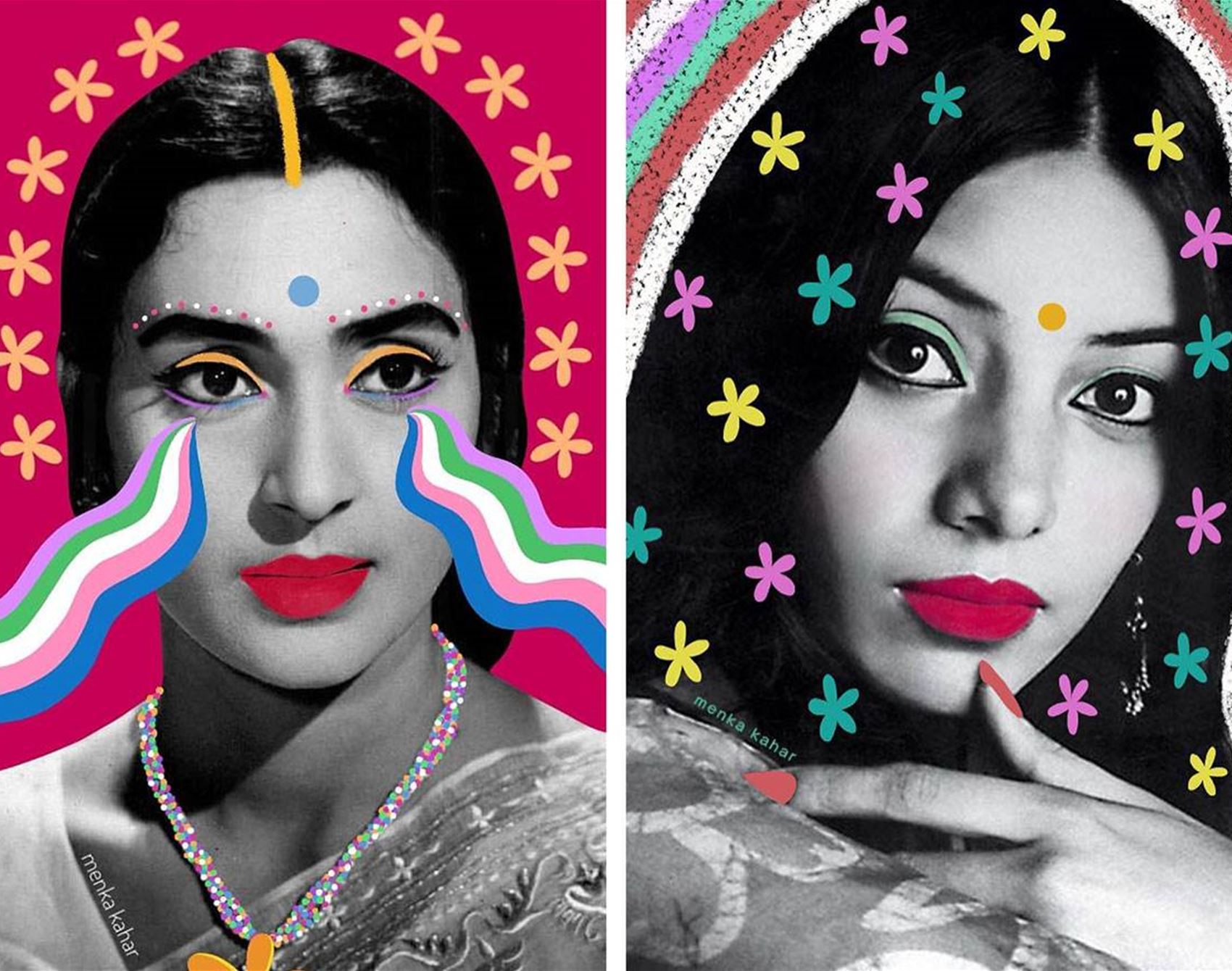 menka kahar makes electrifying collages