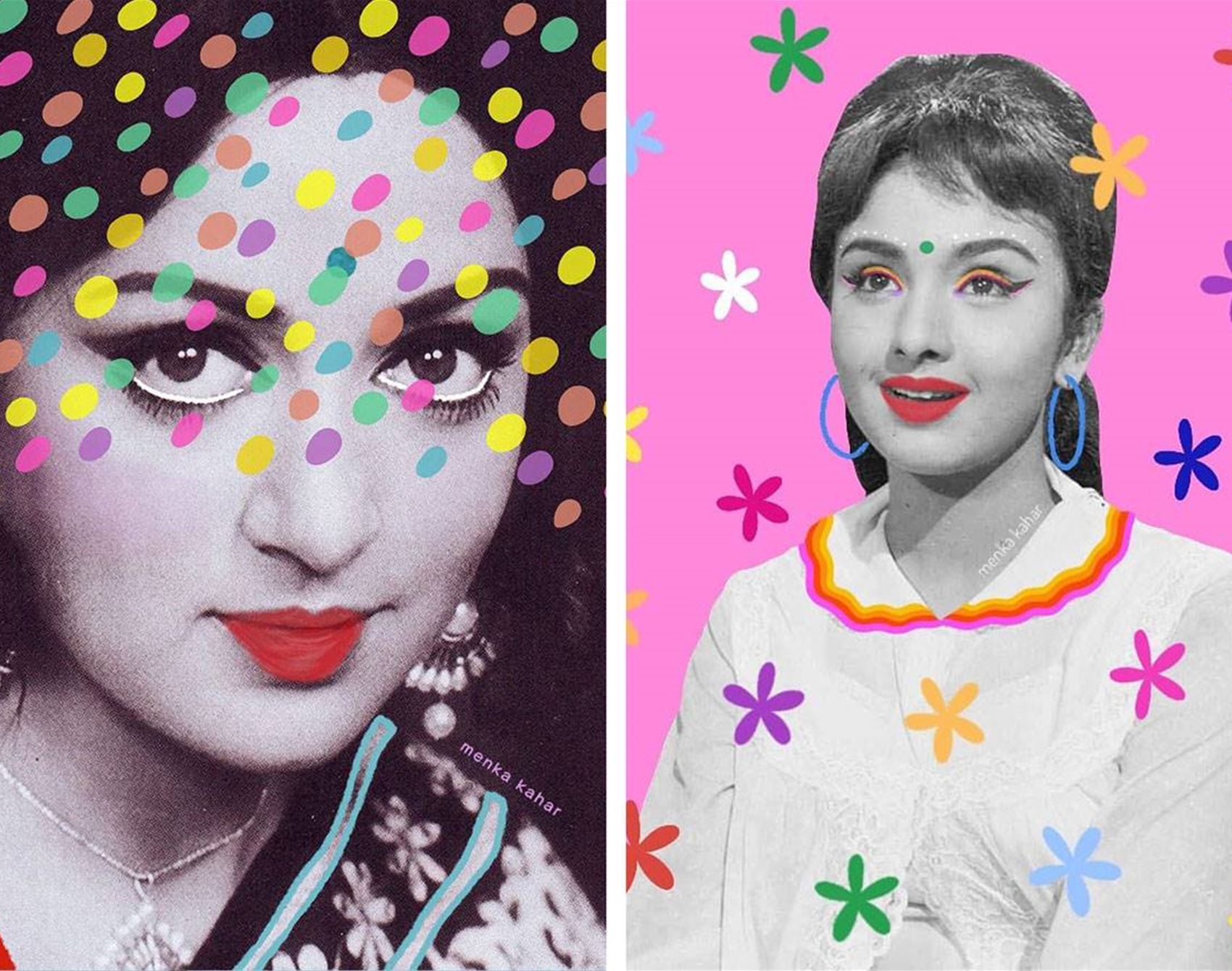 menka kahar makes electrifying collages