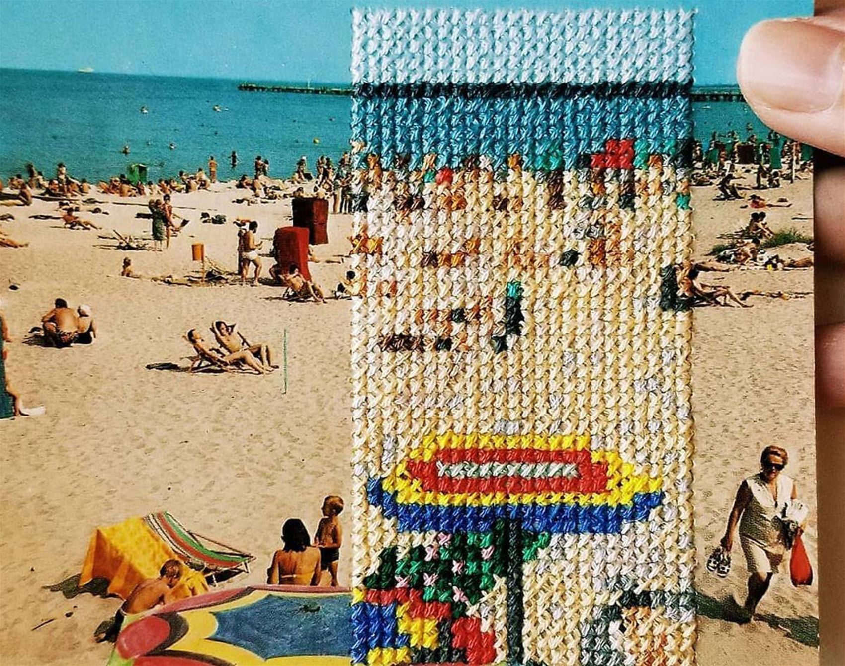 han cao’s embroidered photographs