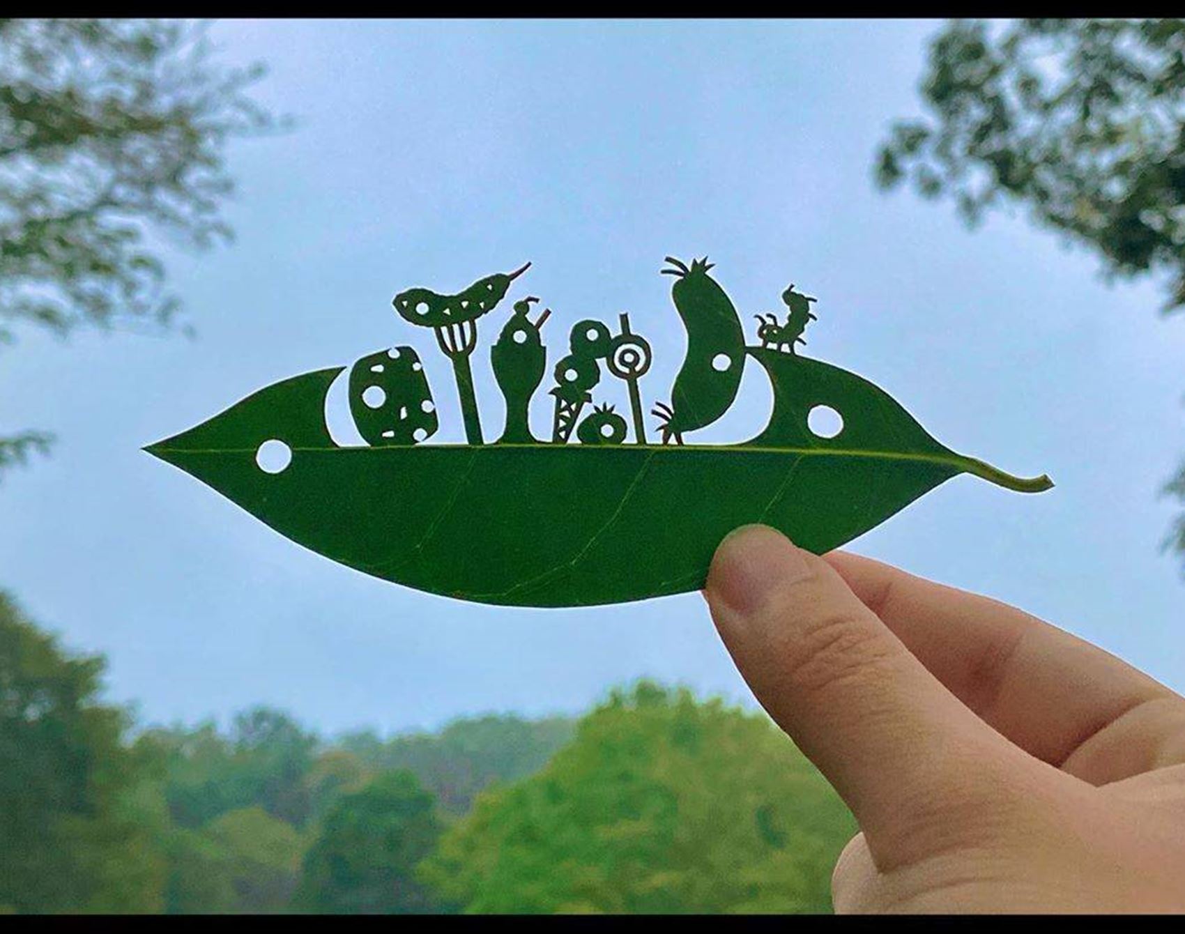 leafy papercut art