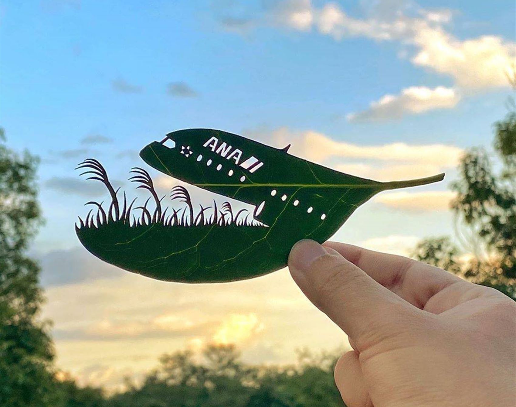 leafy papercut art