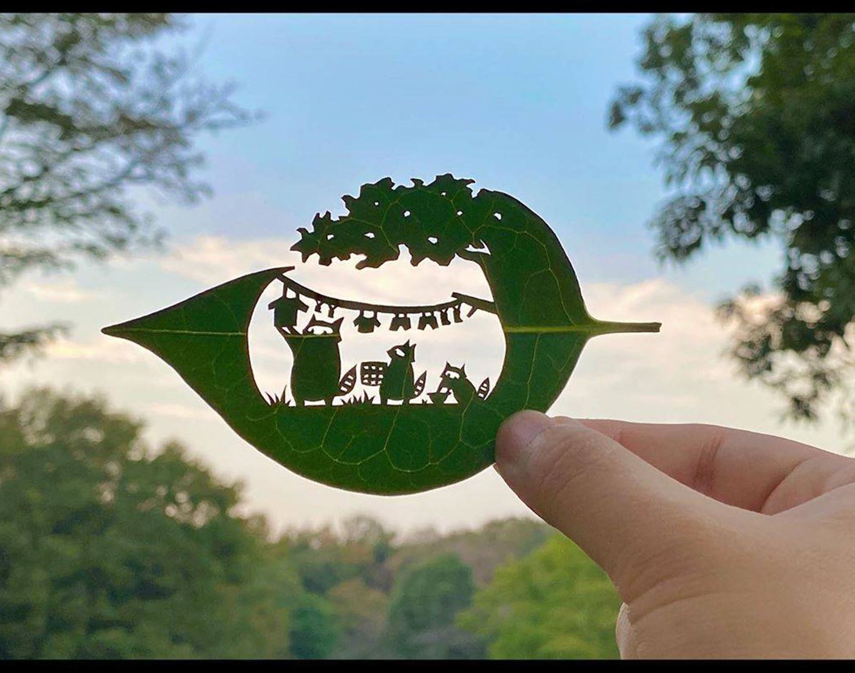 leafy papercut art