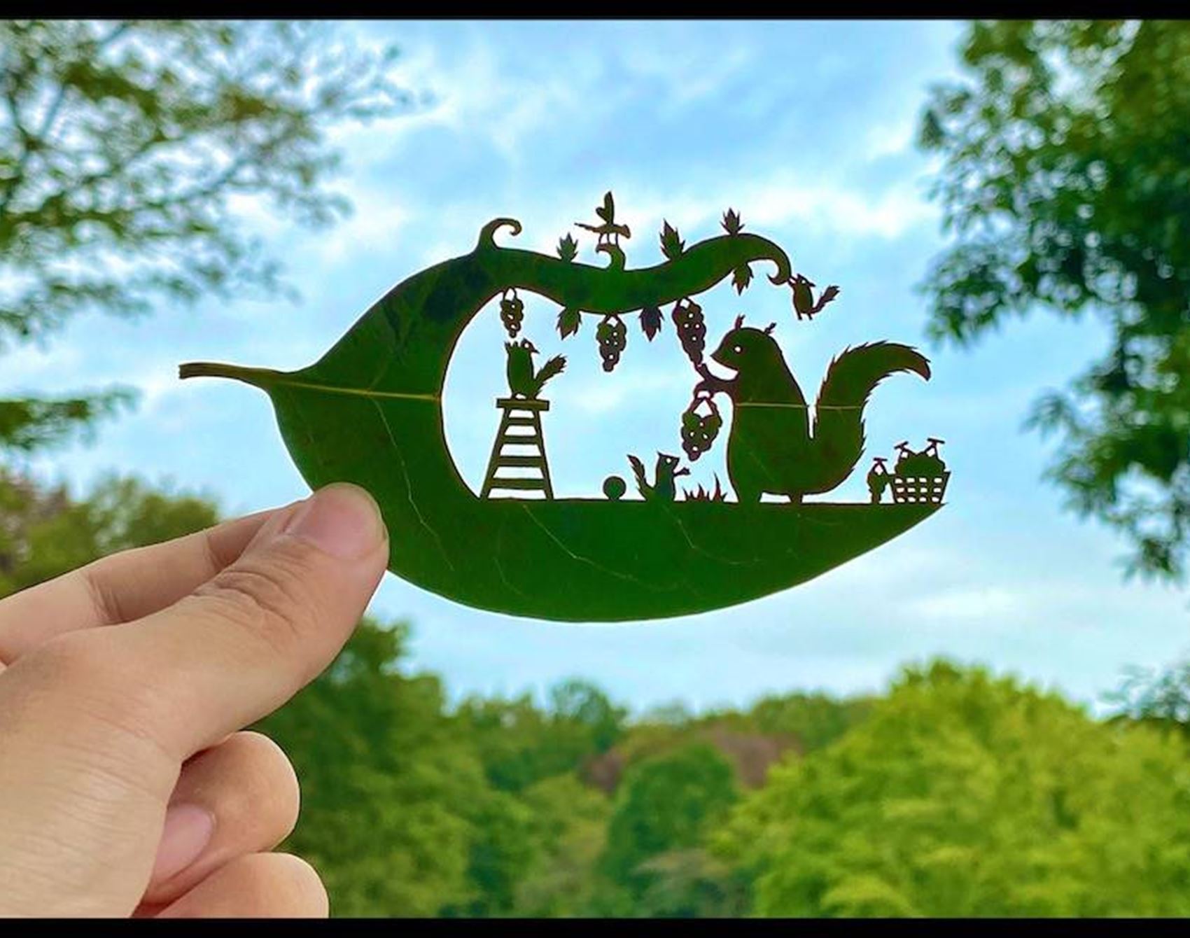 leafy papercut art