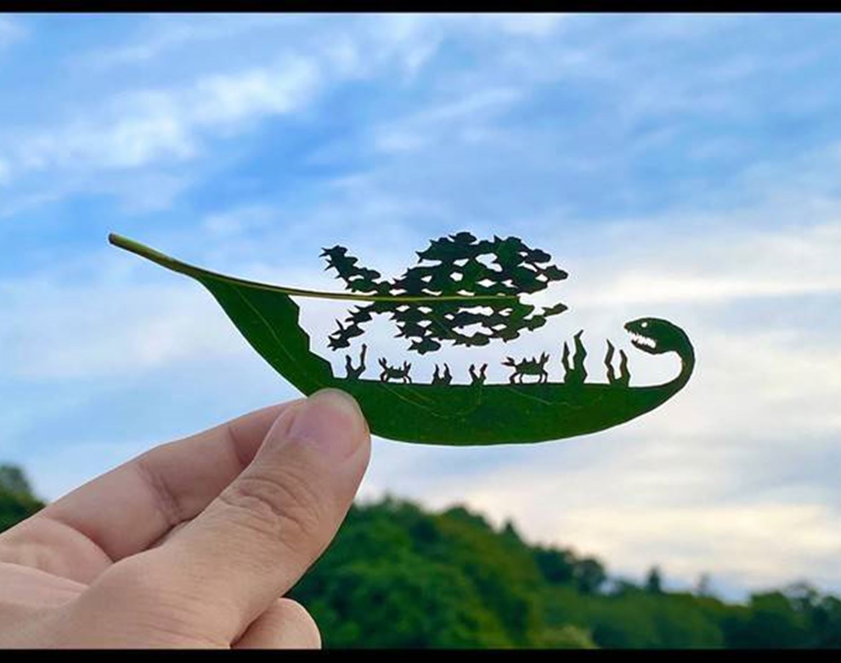 leafy papercut art