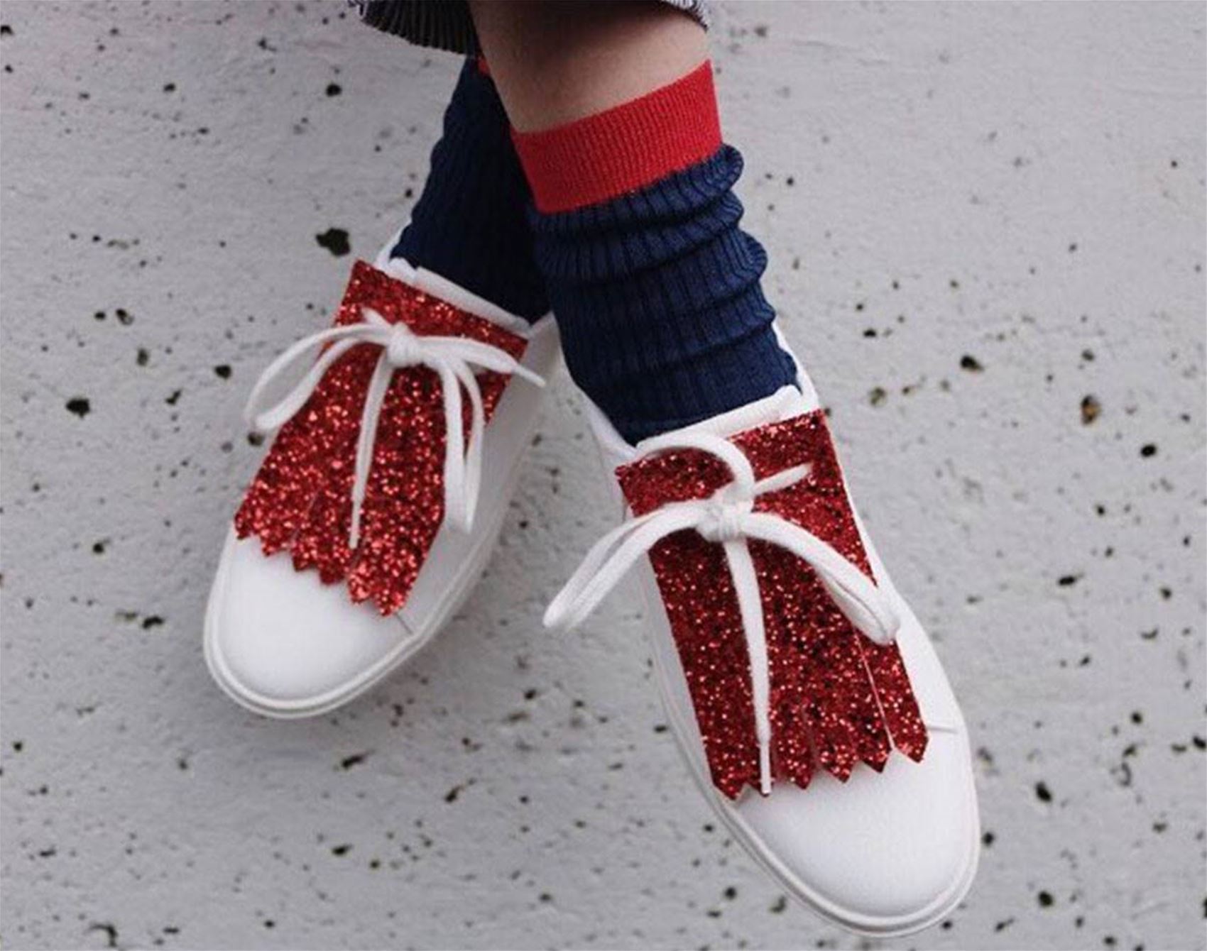 jazz up your shoes with detachable fringe 'kilts'