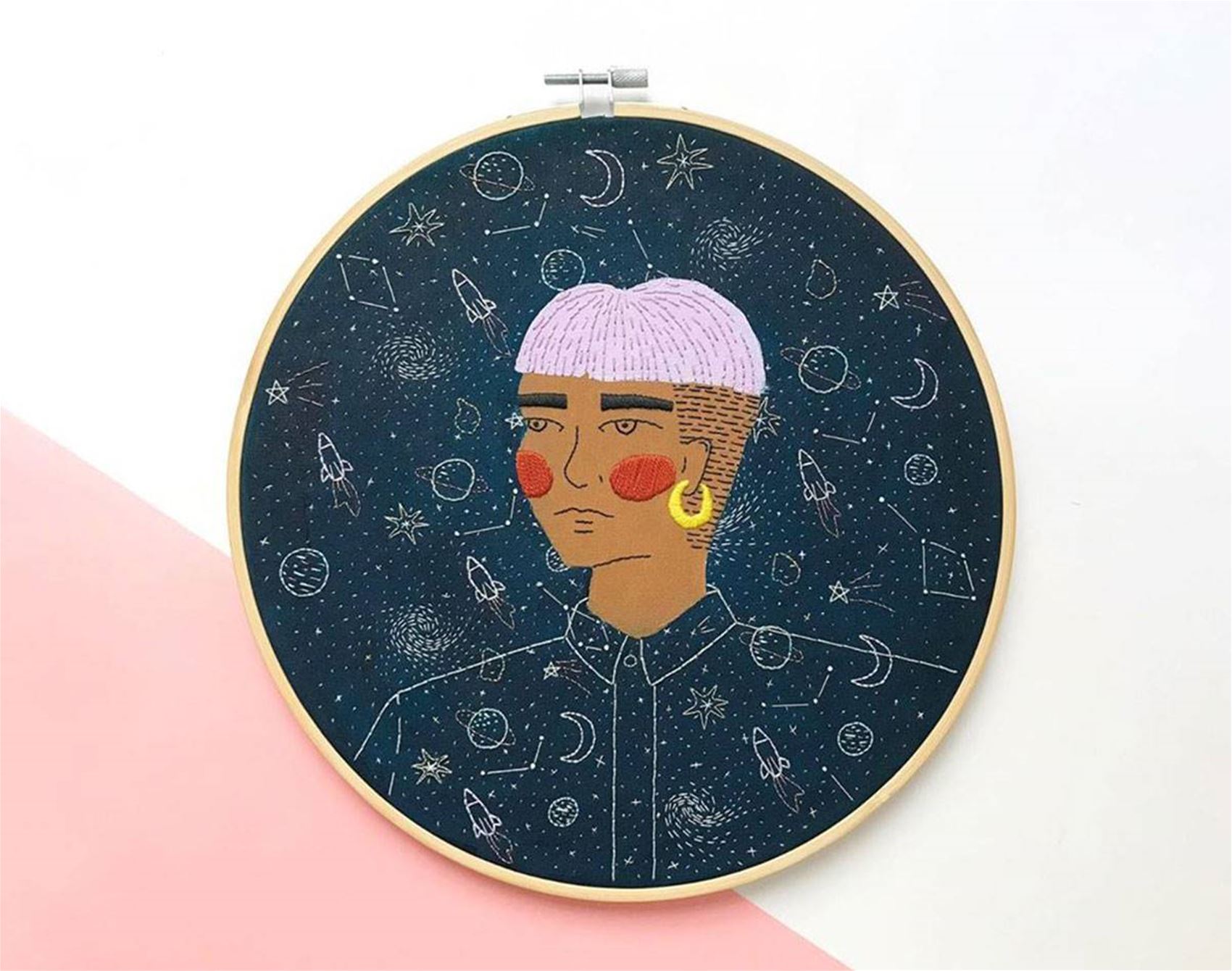 cel castella’s painted embroidery hoops