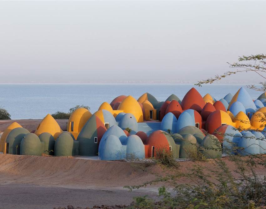 a village of colourful domes
