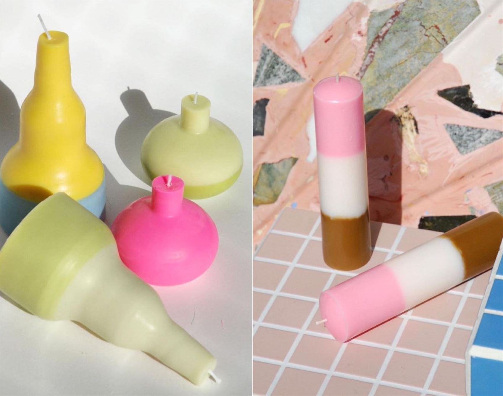 blazed wax candles and lamps