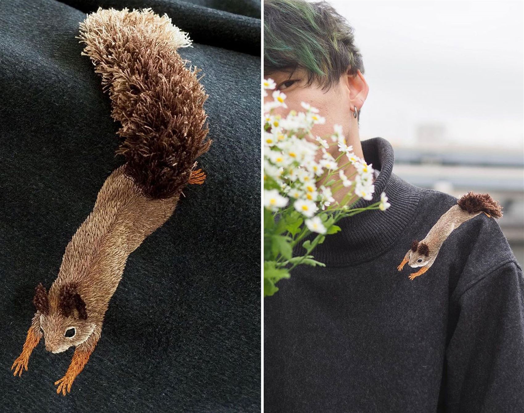 admire juno embroidery’s fluffy, 3D stitches