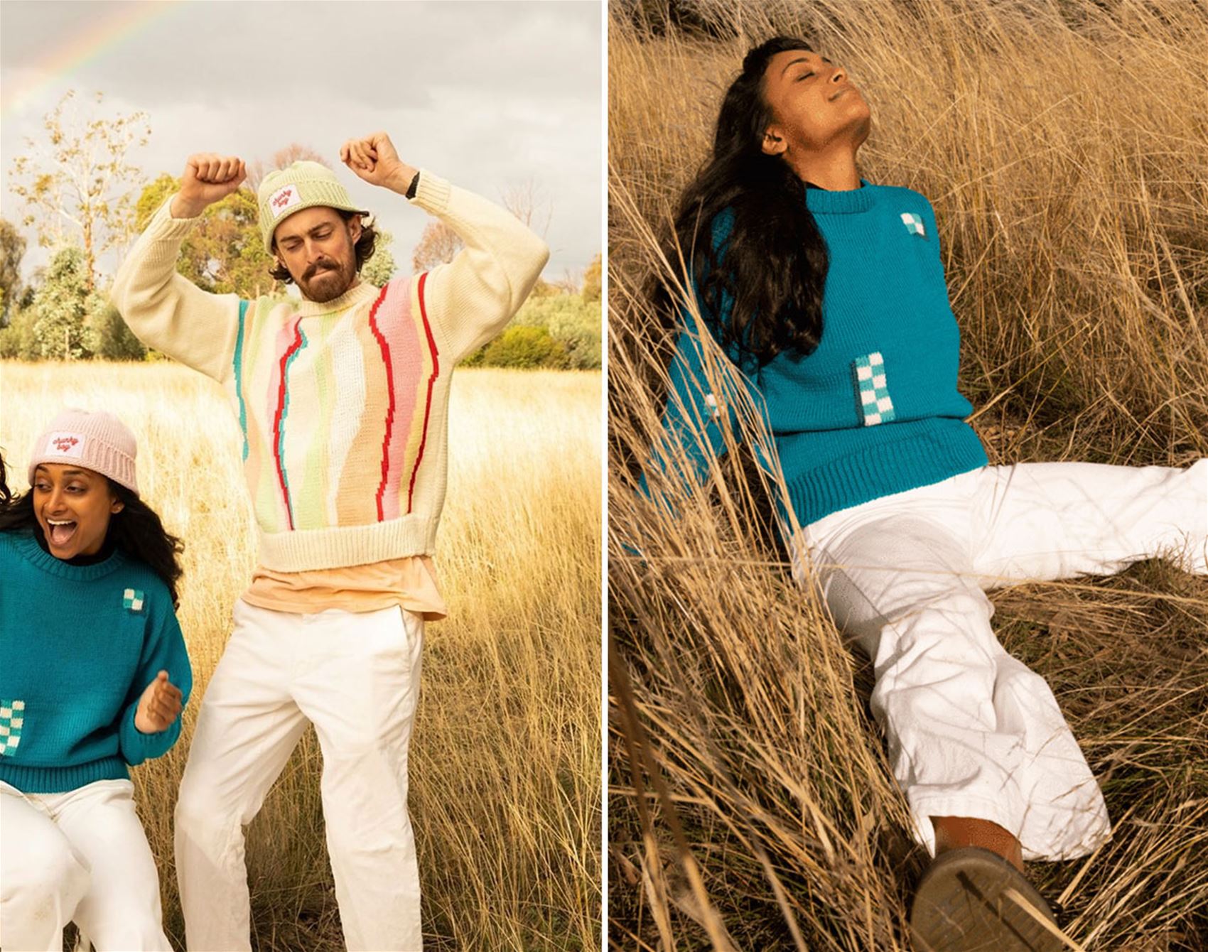 custom knits in all the colours of the rainbow