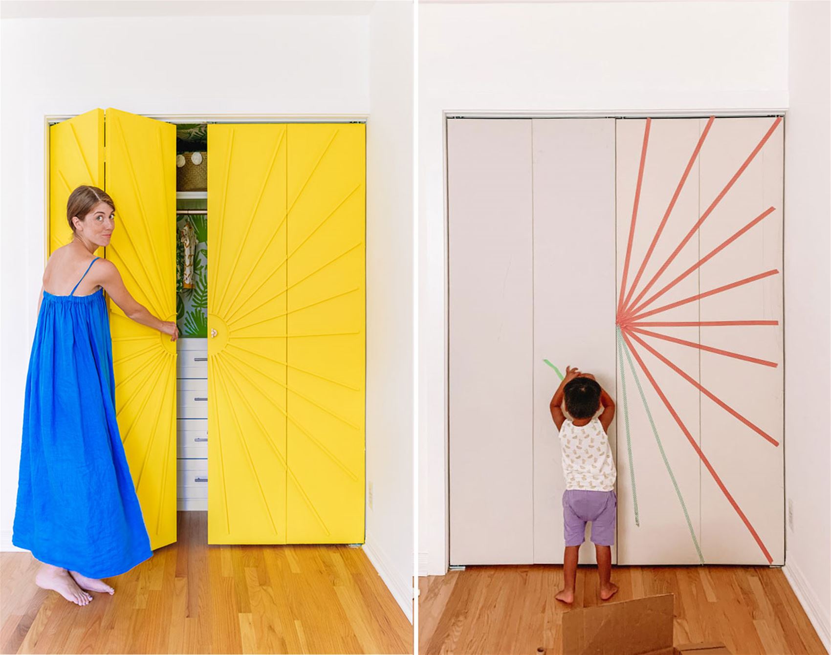 diy sunburst wardrobe doors