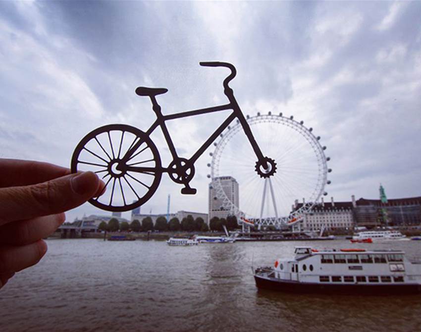 playful paper cut-outs turn landmarks into art