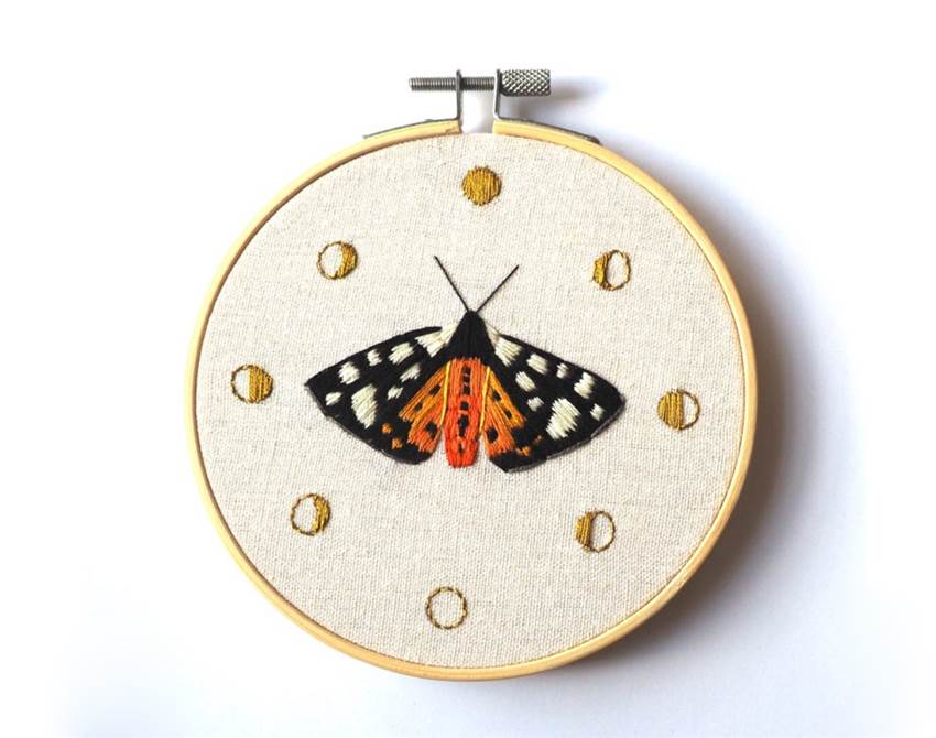get crafty with these moth embroidery patterns